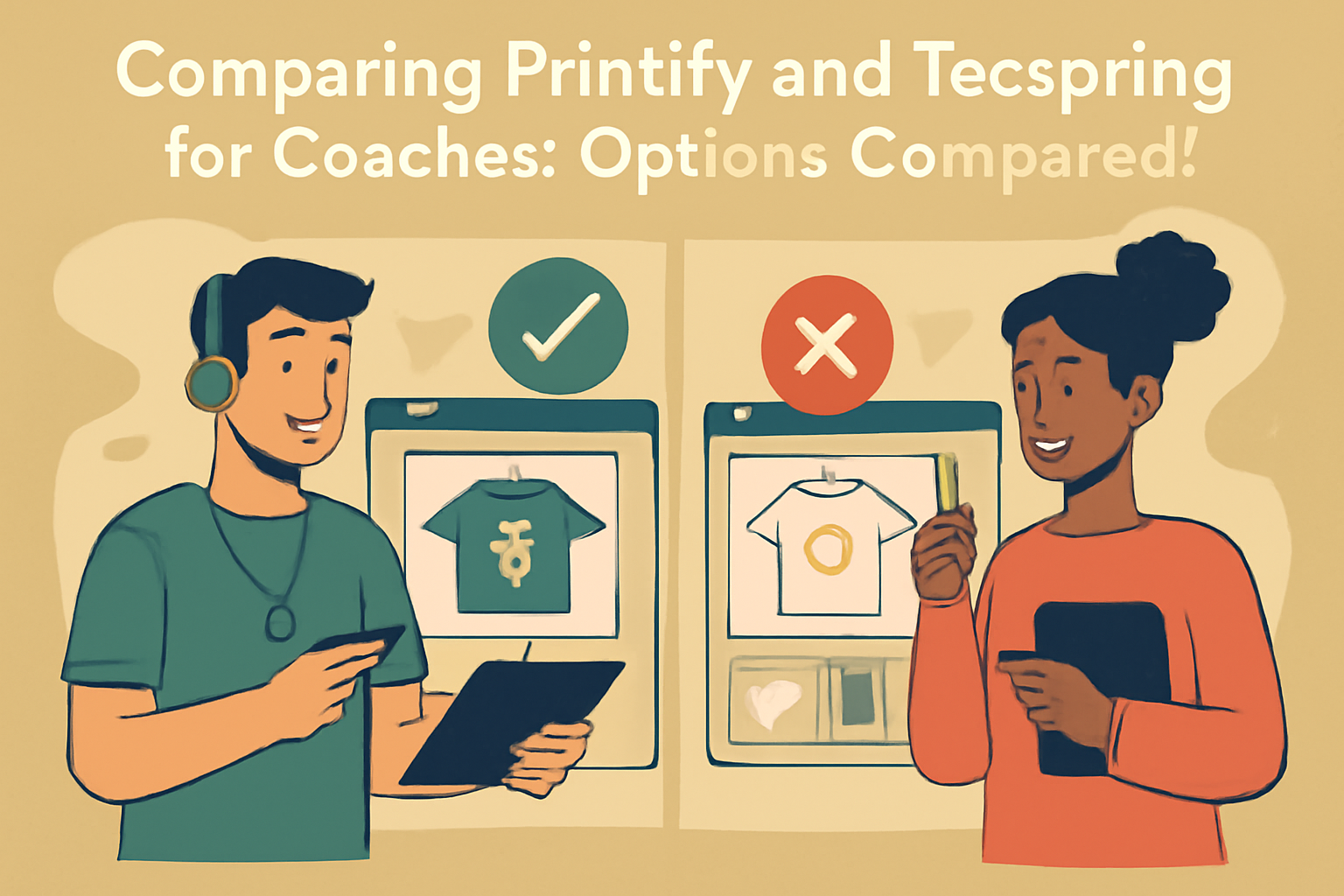 comparing Printify and Teespring for coaches: Options Compared