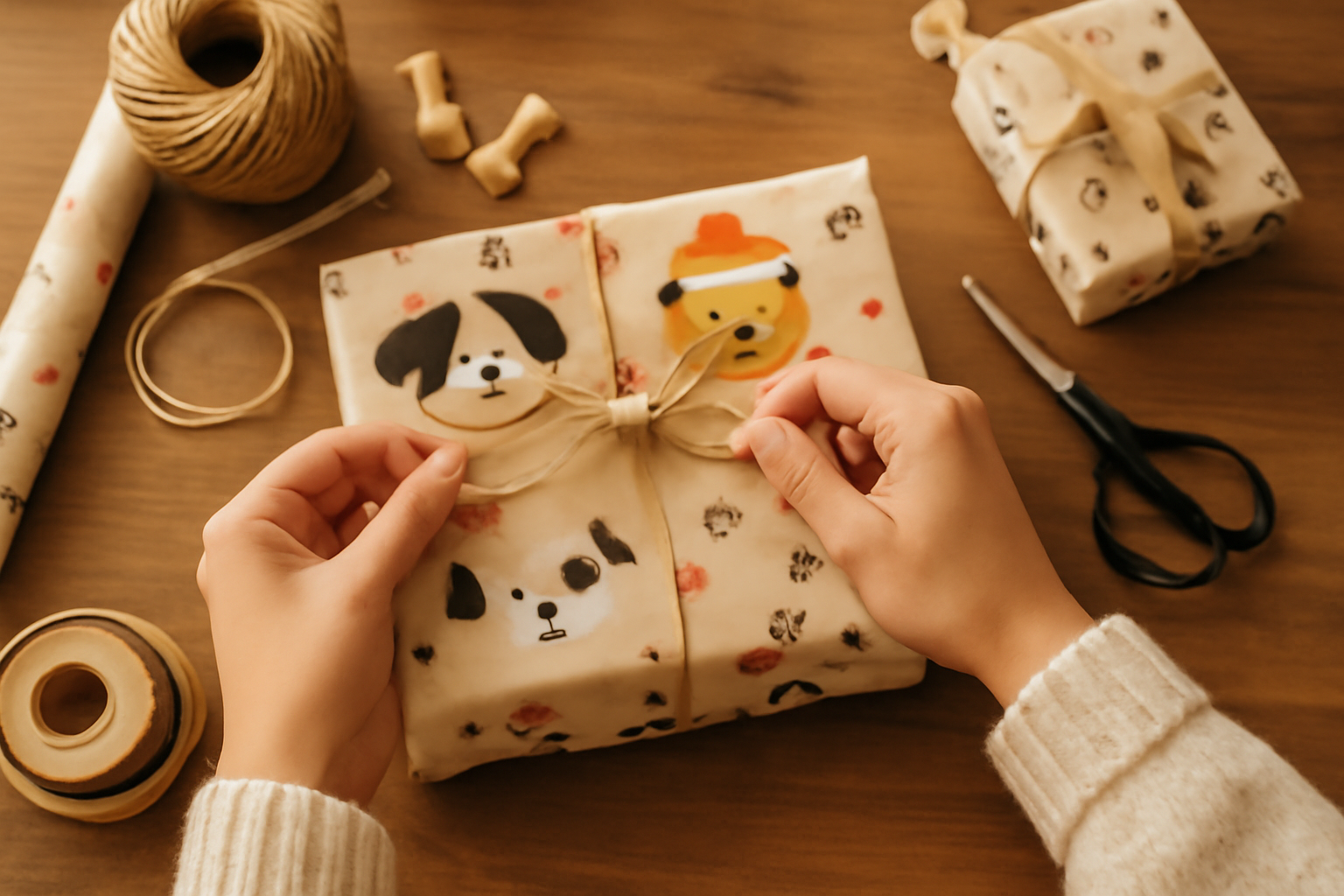 How to Wrap Dog-Themed Holiday Gifts Perfectly